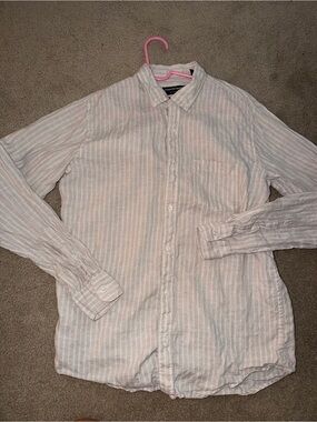 Country Road Men's Long-Sleeve Organic Linen Button-Down Shirt men’s medium